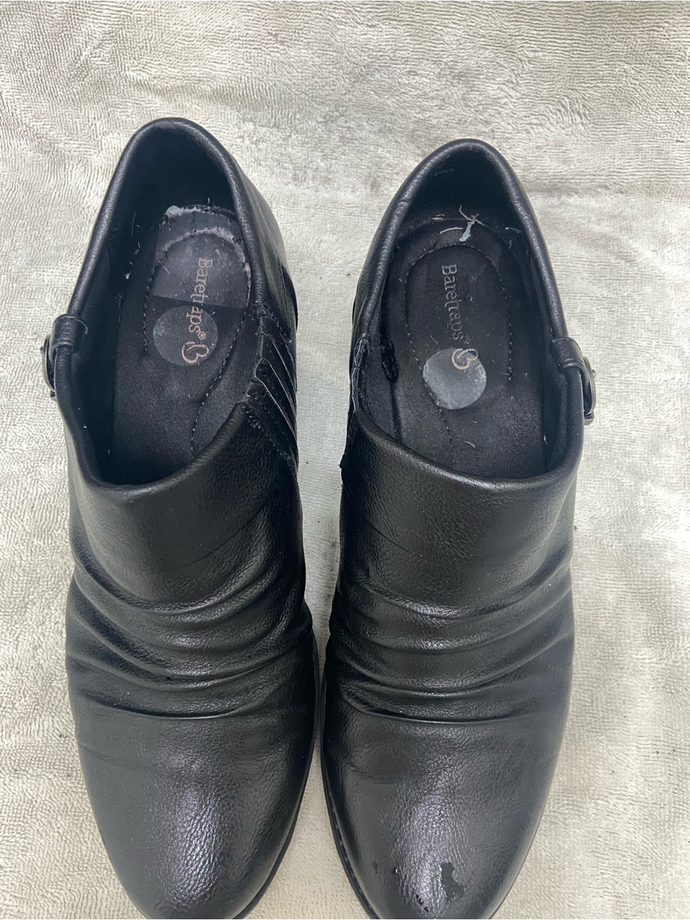 BareTraps Black Leather Men's Slip-On Boots